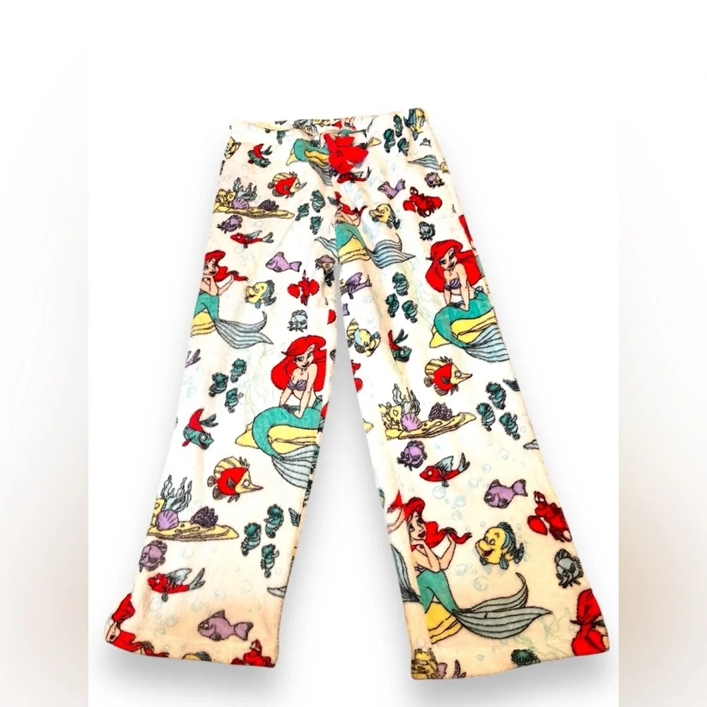 Disney Ariel Little Mermaid Fleece Pajama Pants Girls L 12-14 / Womens XS